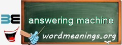 WordMeaning blackboard for answering machine